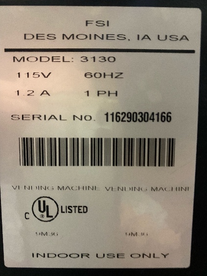 USI 3130 Snack Vending Machine